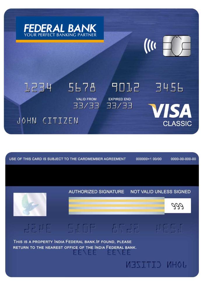 India Federal bank visa classic card